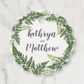 weelderige varen tropische botanische bruiloft bedankjes labels (Voorkant)