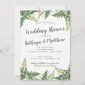 weelderige varen tropische koppels bruiloft douche kaart (Voorkant)