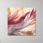 Weelderige veren: luxe beige, taupe, roze canvas afdruk (Voorkant)