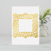 Weelderige Vergulde Barokke Frame Blanco Folie Uitnodiging (Staand Voorkant)