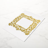 Weelderige Vergulde Barokke Frame Blanco Folie Uitnodiging (Gedraaid)