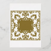 Weelderige Vergulde Barokke Frame Blanco Folie Uitnodiging (Achterkant)