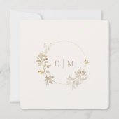 Weelderige Vergulde Tuinbruiloft Kaart (Achterkant)