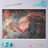 Weelderige Versierde Flamingo Nouveau & Rozen Tissuepapier (Craft)