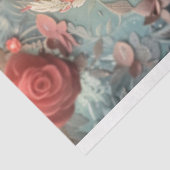 Weelderige Versierde Flamingo Nouveau & Rozen Tissuepapier (Detail)
