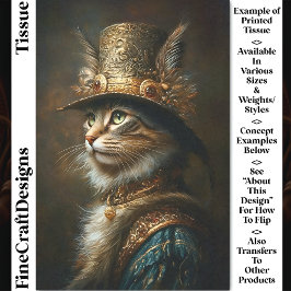 Weelderige Victoriaans Steampunk Cat CS3 Decoupage Tissuepapier