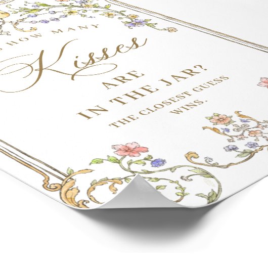 Weelderige Victoriaanse sierlijke bloem bruidsshow Poster (Hoek)