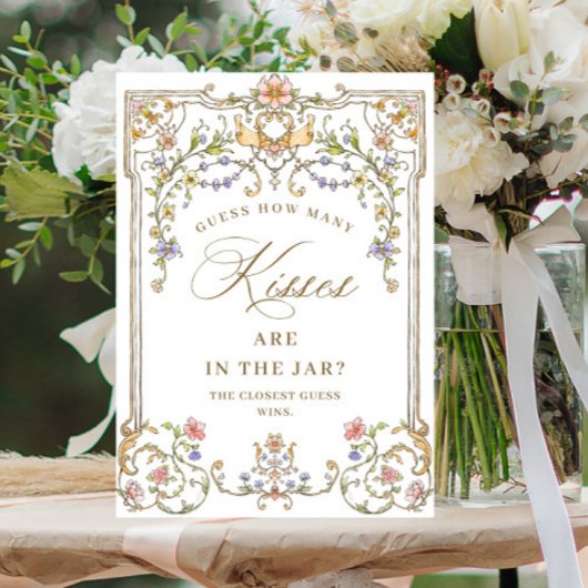 Weelderige Victoriaanse sierlijke bloem bruidsshow Poster