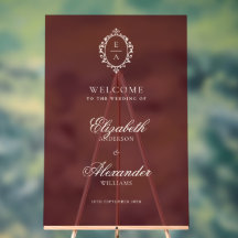 Weelderige Wapen Wedding Burgundy Oude Geld Welkom