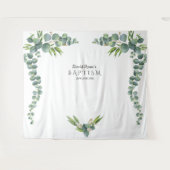 Weelderige Waterverf Eucalyptus Bloei Doop Requisi Wandkleed (Voorkant (horizontaal))