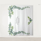Weelderige Waterverf Eucalyptus Bloem Doop Decorat Wandkleed (Voorkant)