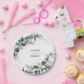 weelderige Waterverf eucalyptus groen elegant Papieren Bordje (Feest)