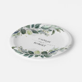 weelderige Waterverf eucalyptus groen elegant Papieren Bordje (Gekanteld)