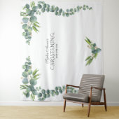 Weelderige Waterverf Eucalyptus Meisje Doop Requis Wandkleed (In situ)