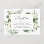 Weelderige witte bloemen en groen bruiloft recepti informatiekaartje (Voorkant)