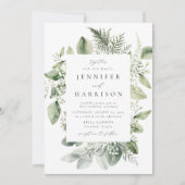 Weelderige witte bloemen en groen Lijst Kaart (Voorkant)