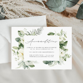 Weelderige Witte Bloemen & Groene Hotelaccommodati Informatiekaartje