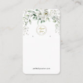 weelderige witte bloemen oorbel display business visitekaartje (Voorkant)