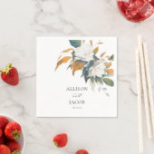 weelderige witte bloemenbruiloft servet (Insitu)