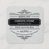 Weelderige witte leerprint retro label kapper (Voorkant)