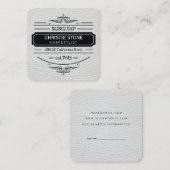 Weelderige witte leerprint retro label kapper (Voorkant / Achterkant)