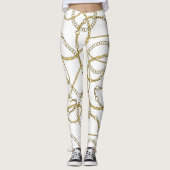 Weelderige witte leggings met gouden kettingen (Voorkant)