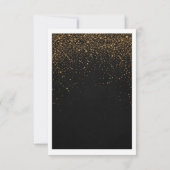 Weelderige zwarte en gouden confetti save the date (Achterkant)