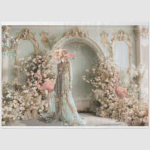 Weelderigheid, Elegante Dame, Flamingo & Bloemmoti Tissuepapier