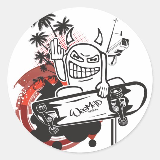 WeeMad Devil Skater Sticker (Voorkant)