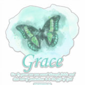 Weemenen Christelijke bijbelvlinder Verse: Grace Sticker (Voorkant)