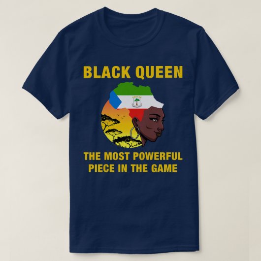 Weemens Equatoriaal-Guinea Zwarte Geschiedenis maa T-shirt (Design voorkant)
