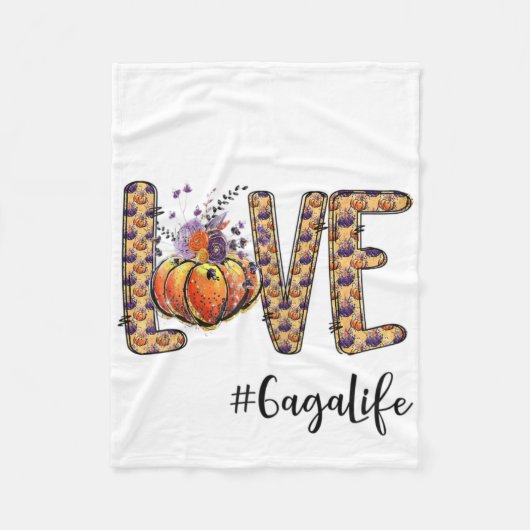 Weemens Love Gaga Life Pumpkin Autumn Halloween Fleece Deken (Voorkant)