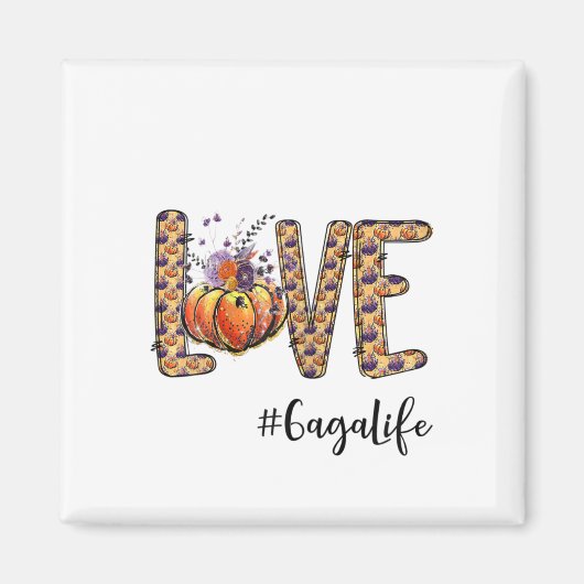 Weemens Love Gaga Life Pumpkin Autumn Halloween Magneet (Voorkant)