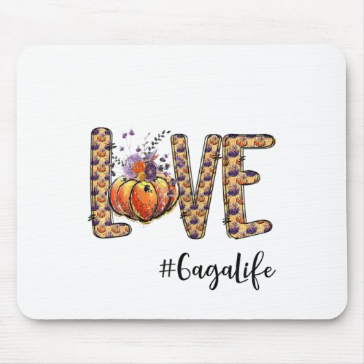 Weemens Love Gaga Life Pumpkin Autumn Halloween Muismat (Voorkant)