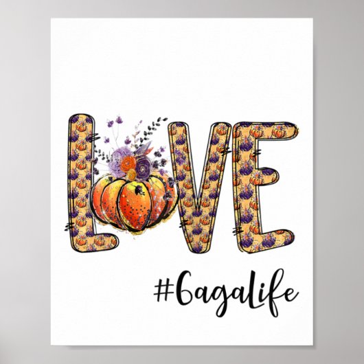 Weemens Love Gaga Life Pumpkin Autumn Halloween Poster (Voorkant)