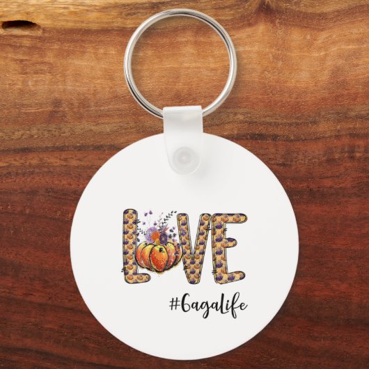 Weemens Love Gaga Life Pumpkin Autumn Halloween Sleutelhanger (Voorkant)