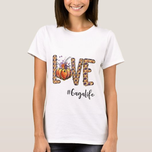 Weemens Love Gaga Life Pumpkin Autumn Halloween T-shirt (Voorkant)