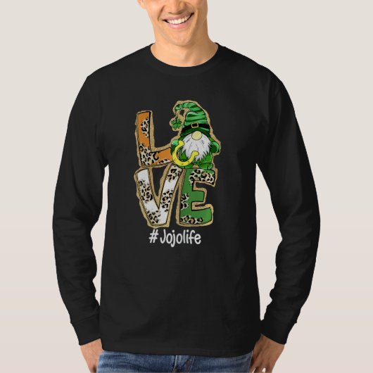 Weemens Love Jojo Life Gnome Funny St Patrick's Da T-shirt (Voorkant)