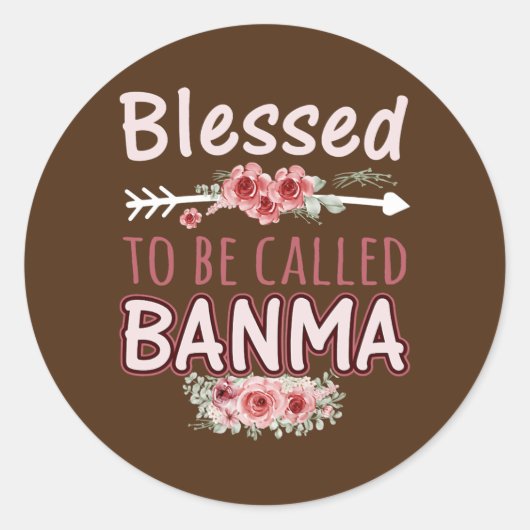 Weemens zonder de naam Banma Floral Ronde Sticker (Voorkant)