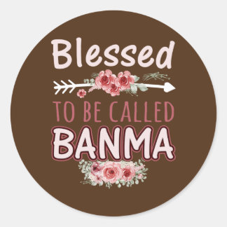 Weemens zonder de naam Banma Floral Ronde Sticker