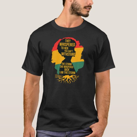 Weemenzwarte geschiedenis maand T-shirt Afrikaans (Voorkant)