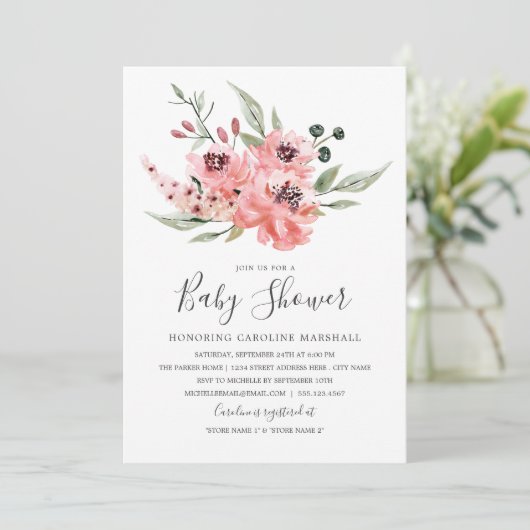 weemoedig | Uitnodiging voor Baby shower (Staand voorkant)
