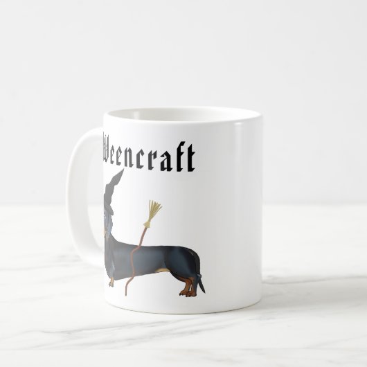 Weencraft Dachshund Witch Funny Koffiemok (Voorkant links)