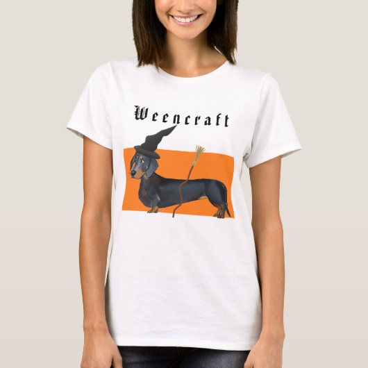 Weencraft Dachshund Witch Funny T-shirt (Voorkant)
