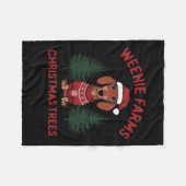 Weenie Boerderijen Teckel Kerstbomen Wiener Dog Fleece Deken (Voorkant (Horizontaal))