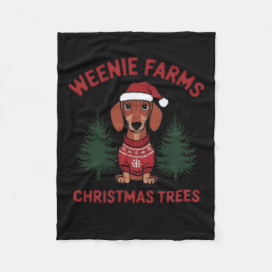 Weenie Boerderijen Teckel Kerstbomen Wiener Dog Fleece Deken