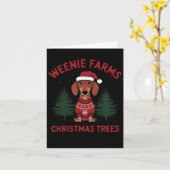 Weenie Boerderijen Teckel Kerstbomen Wiener Dog Kaart (Gele Bloem)