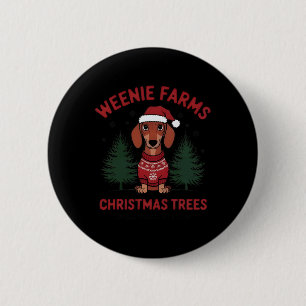 Weenie Boerderijen Teckel Kerstbomen Wiener Dog Ronde Button 5,7 Cm