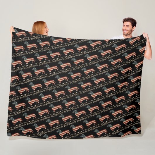 Weenie de mensen teckel 4 juli fleece deken (In situ)