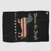 Weenie de mensen teckel 4 juli golfhanddoek (Horizontaal)